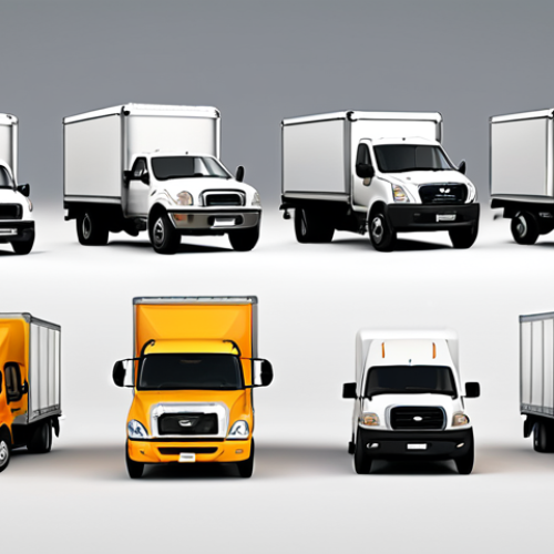 Home 4 **
A diverse range of trucks (mini, light duty, medium duty, heavy duty) lined up, each with a visual representation of its average loading capacity in tons displayed above it. Focus on showing the variety of truck types and their relative sizes, with a clean, informative style.
**