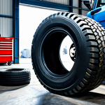 **

"A professional truck mechanic, fully clothed in work overalls, inspecting a large truck tire in a well-lit garage.  Tools are neatly organized in the background. Safe for work, appropriate content, perfect anatomy, professional, high quality."

**