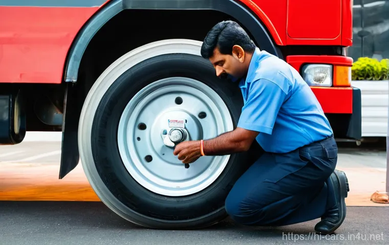 대형 트럭의 유지비 절약 방법 - Prompt 1: Vigilant Tire Care**