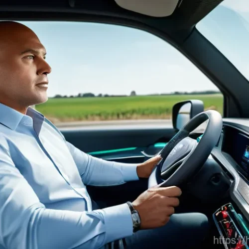 Home 22 대형 트럭의 핸들링 개선 기술 - **Prompt 1: Futuristic Truck Cabin with Confident Driver**
"A male or female truck driver, mid-4...